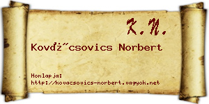 Kovácsovics Norbert névjegykártya